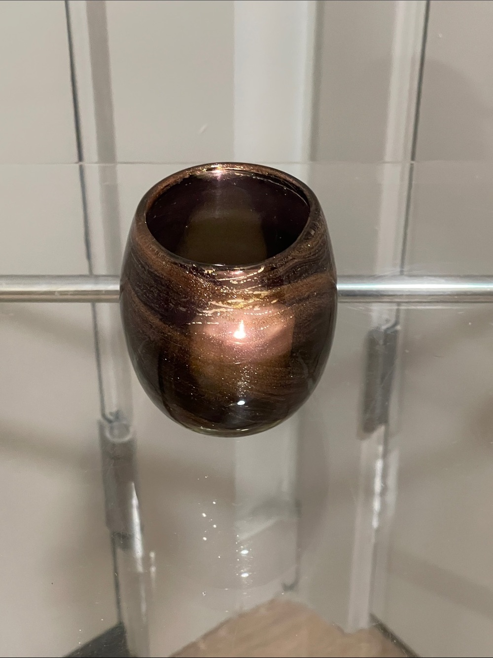 Mikasa Metallic Bronze Swirl Glass Votive